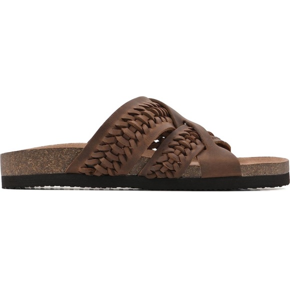 NIB WHITE MOUNTAIN Women’s Leather ‘Harding’ Footbed Sandal in Brown - Sz 6 - Picture 3 of 6